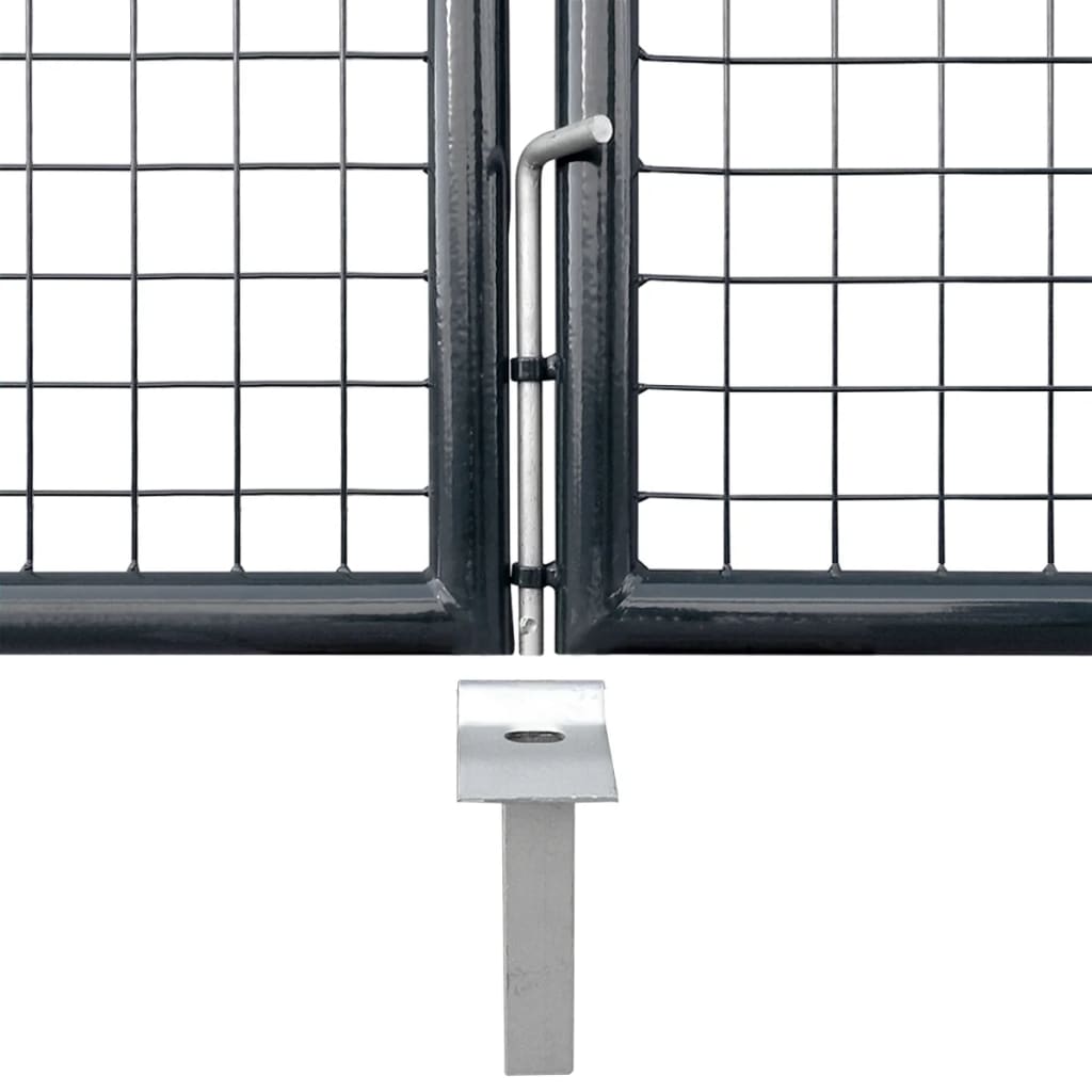 vidaXL Poartă de grădină din plasă antracit 400x175 cm oțel galvanizat