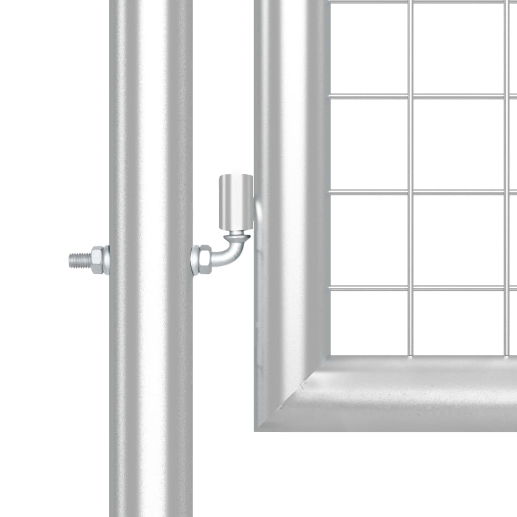 vidaXL Poartă de grădină din plasă argintie 400x175 cm oțel galvanizat