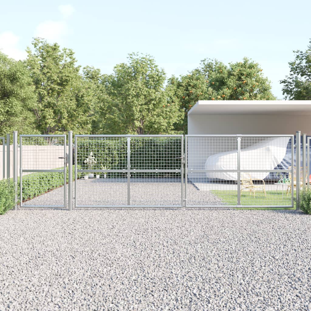 vidaXL Poartă de grădină din plasă argintie 500x175 cm oțel galvanizat vidaXL Poartă de grădină din plasă argintie 500x175 cm oțel galvanizat