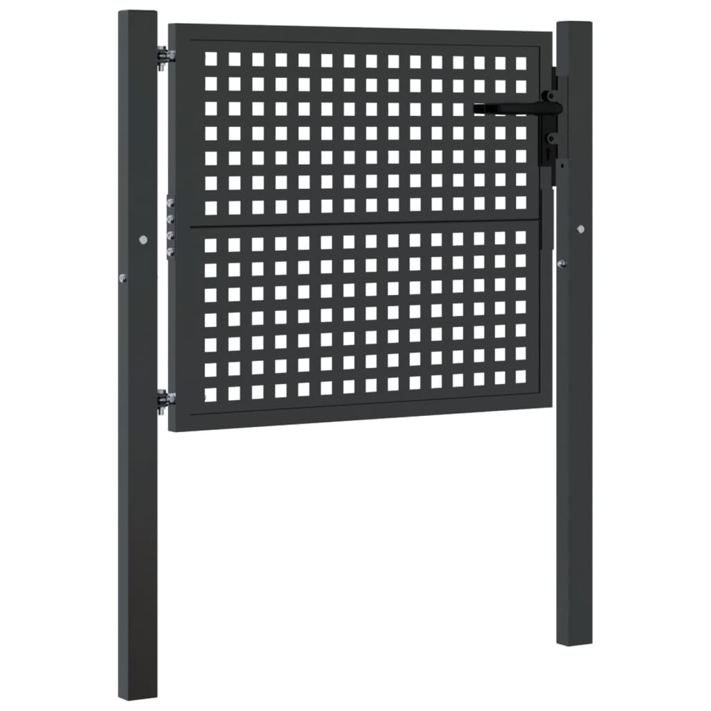 vidaXL Poartă pentru grădină, antracit, 105x125 cm, oțel vidaXL Poartă pentru grădină, antracit, 105x125 cm, oțel