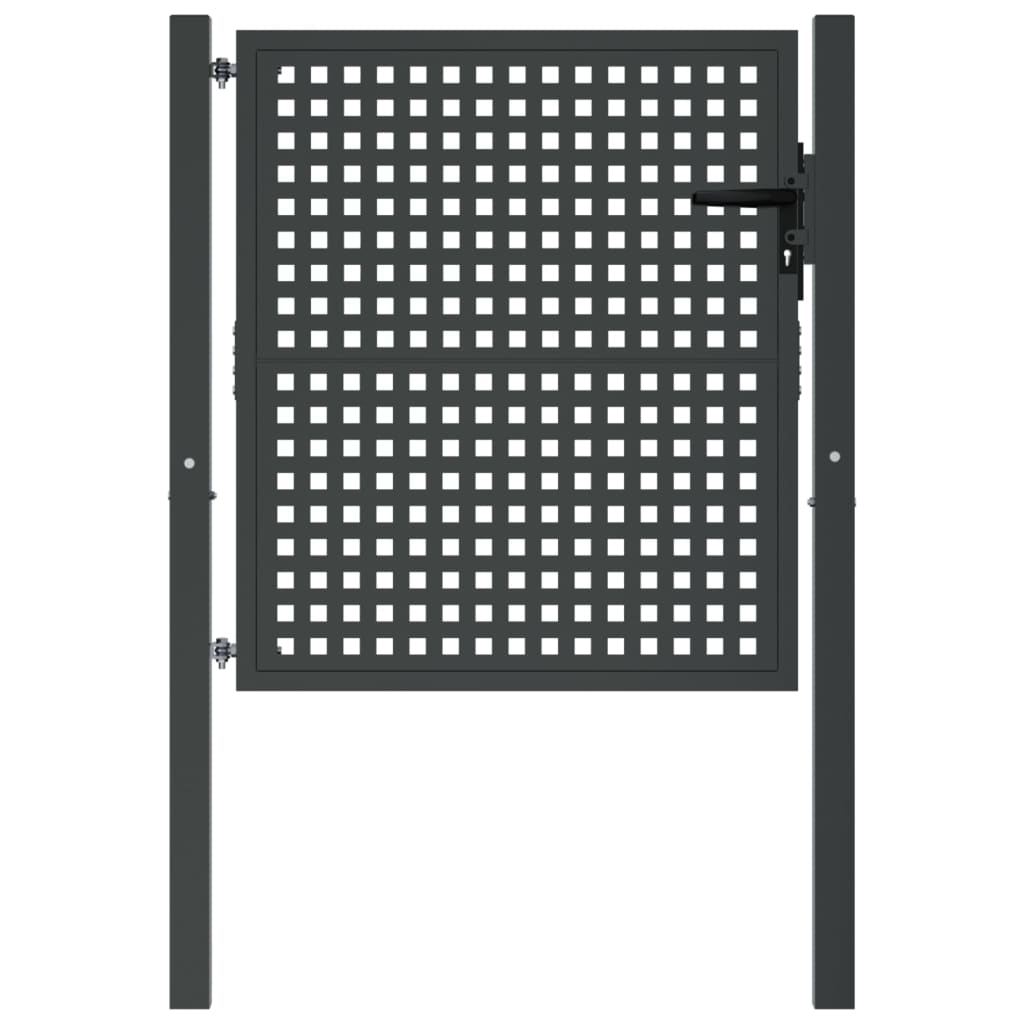 vidaXL Poartă de grădină antracit 100x100 cm oțel