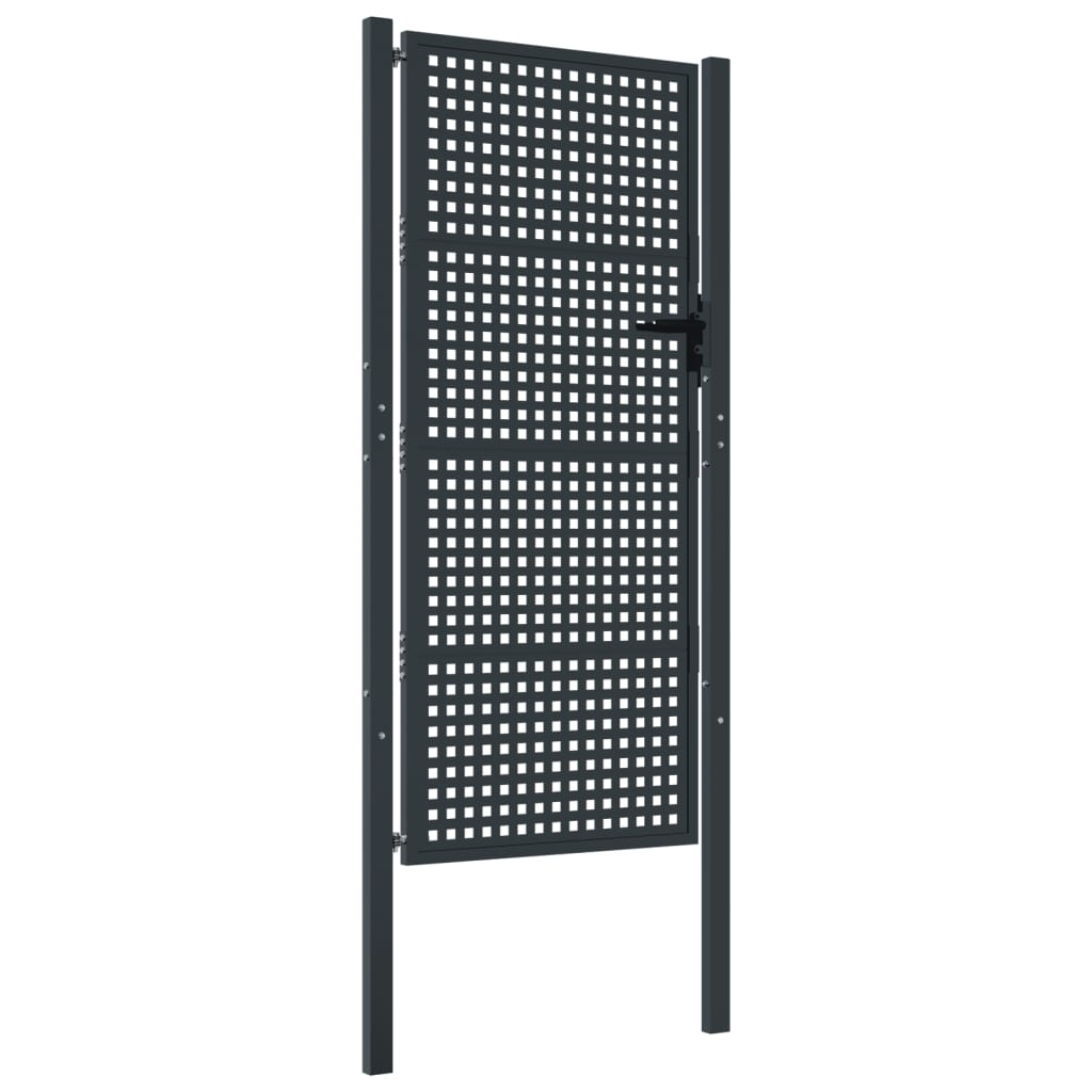 vidaXL Poartă pentru grădină, antracit, 105x250 cm, oțel vidaXL Poartă pentru grădină, antracit, 105x250 cm, oțel