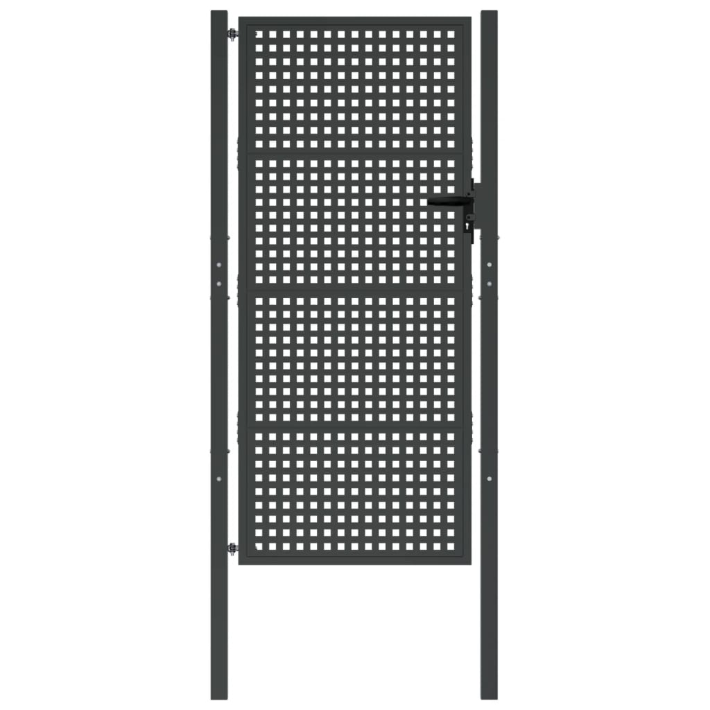 vidaXL Poartă pentru grădină, antracit, 105x250 cm, oțel vidaXL Poartă pentru grădină, antracit, 105x250 cm, oțel
