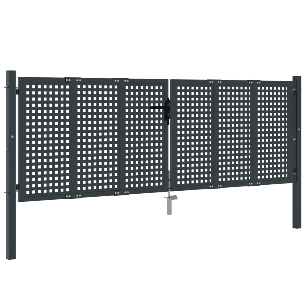 vidaXL Poartă pentru grădină, antracit, 300x150 cm, oțel vidaXL Poartă pentru grădină, antracit, 300x150 cm, oțel