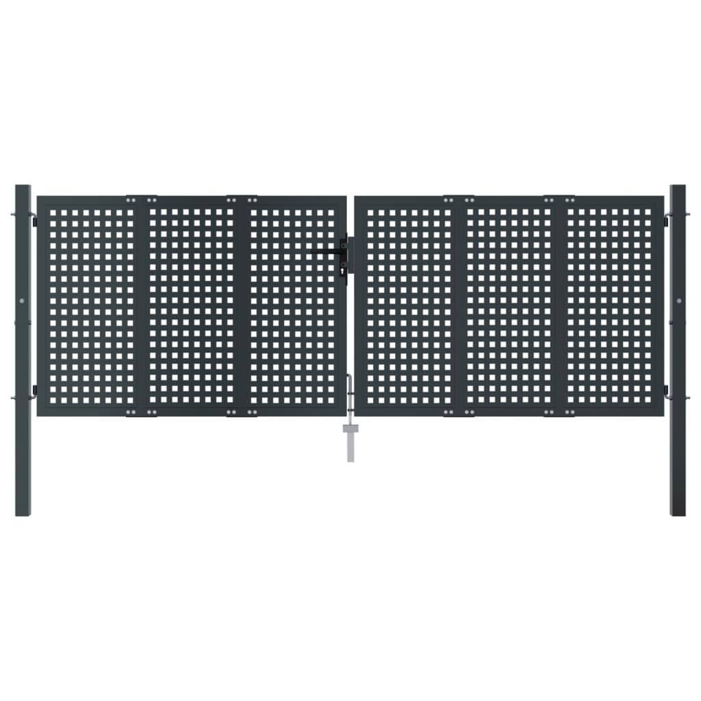 vidaXL Poartă pentru grădină, antracit, 300x150 cm, oțel vidaXL Poartă pentru grădină, antracit, 300x150 cm, oțel