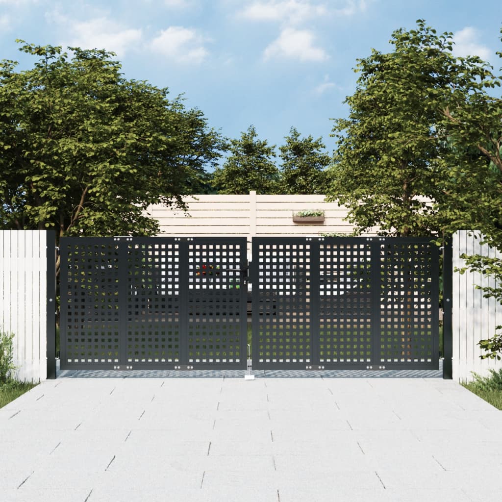 vidaXL Poartă pentru grădină, antracit, 300x150 cm, oțel vidaXL Poartă pentru grădină, antracit, 300x150 cm, oțel