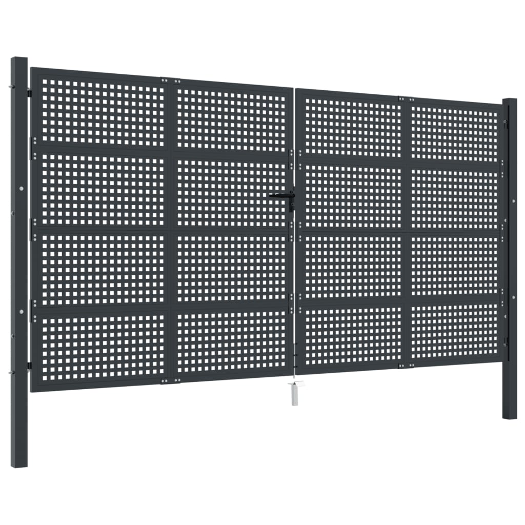 vidaXL Poartă de grădină, antracit, 400x175 cm, oțel