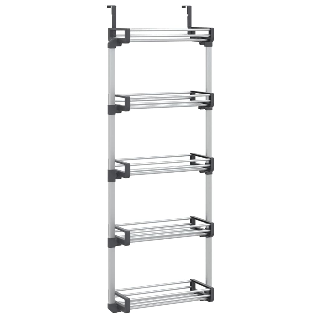 vidaXL Organizator pentru ușă cu 5 rafturi 52x20x135 cm aluminiu