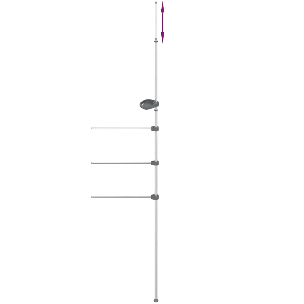 vidaXL Suport pentru prosoape, 47x280 cm, aluminiu