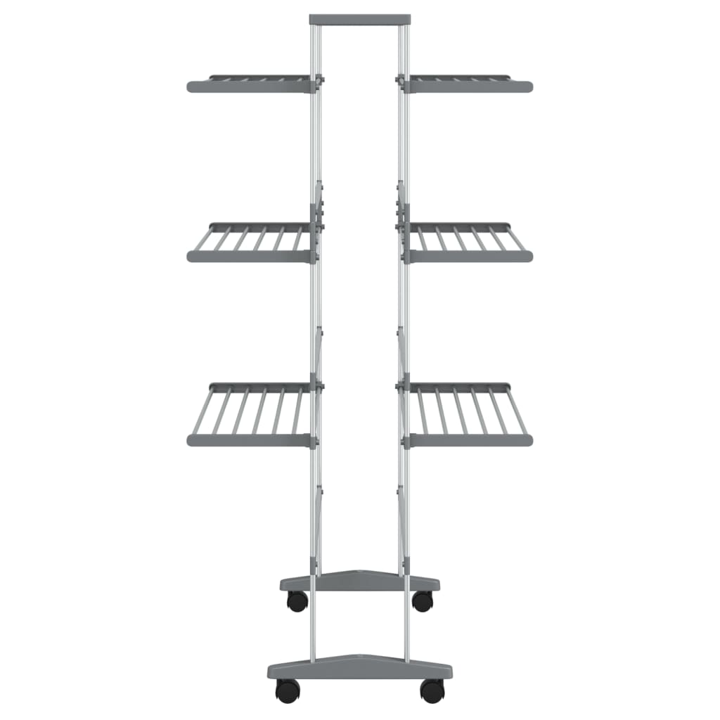 vidaXL Uscător de rufe cu roți, 89x64x129 cm, aluminiu vidaXL Uscător de rufe cu roți, 89x64x129 cm, aluminiu