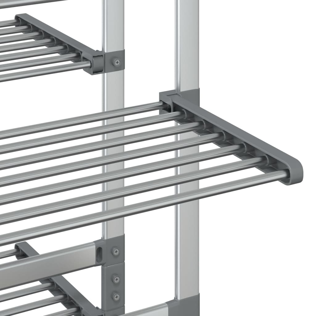 vidaXL Uscător de rufe cu roți, 89x64x129 cm, aluminiu vidaXL Uscător de rufe cu roți, 89x64x129 cm, aluminiu
