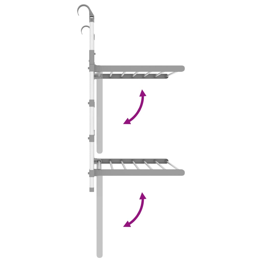 vidaXL Suport de uscare pentru balcon, 54x25x42 cm, aluminiu
