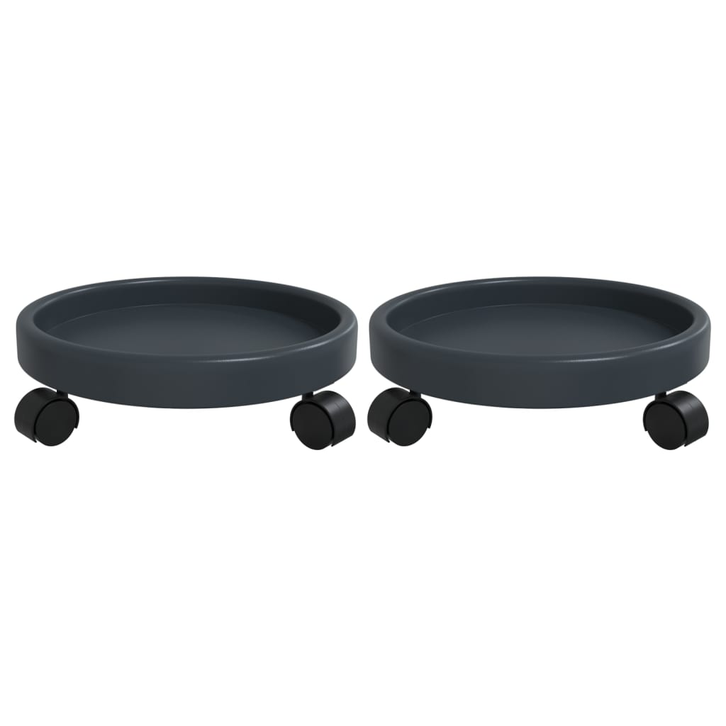 vidaXL Cărucioare pentru plante cu roți 2 buc. gri diametru 34cm 35kg vidaXL Cărucioare pentru plante cu roți 2 buc. gri diametru 34cm 35kg