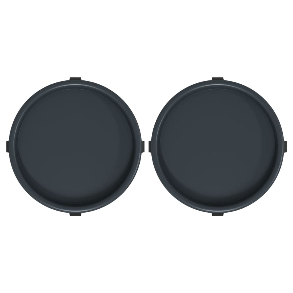 vidaXL Cărucioare pentru plante cu roți 2 buc. gri diametru 34cm 35kg vidaXL Cărucioare pentru plante cu roți 2 buc. gri diametru 34cm 35kg