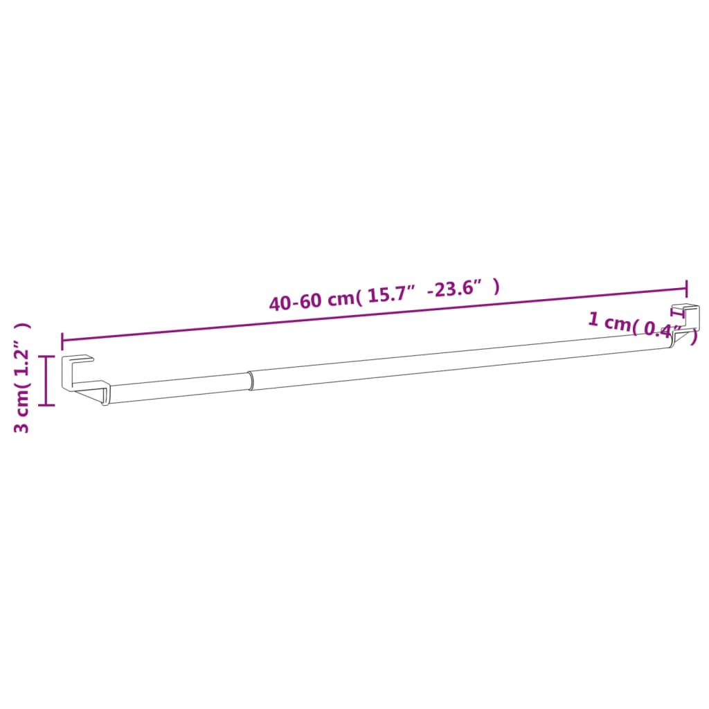 vidaXL Șine pentru perdele 2 buc, alb și argintiu, 40-60 cm, aluminiu