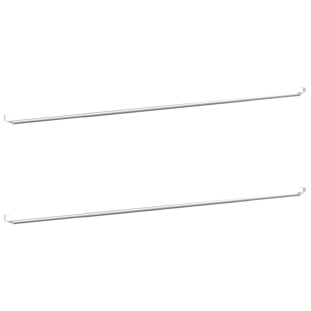vidaXL Șine pentru perdele 2 buc, alb și argintiu, 90-130 cm, aluminiu vidaXL Șine pentru perdele 2 buc, alb și argintiu, 90-130 cm, aluminiu