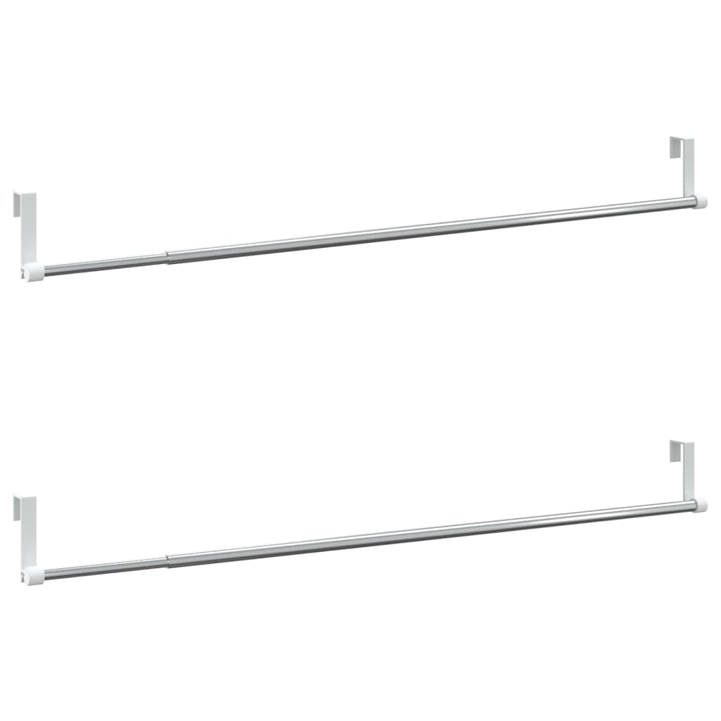 vidaXL Șine pentru perdele 2 buc, alb și argintiu, 60-105 cm, aluminiu vidaXL Șine pentru perdele 2 buc, alb și argintiu, 60-105 cm, aluminiu
