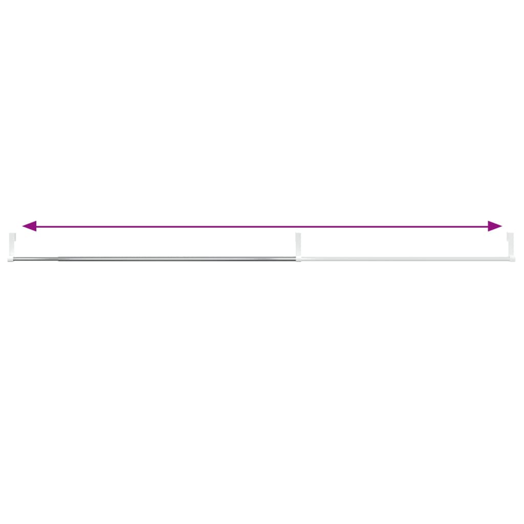 vidaXL Șine pentru perdele 2 buc, alb și argintiu, 60-105 cm, aluminiu vidaXL Șine pentru perdele 2 buc, alb și argintiu, 60-105 cm, aluminiu