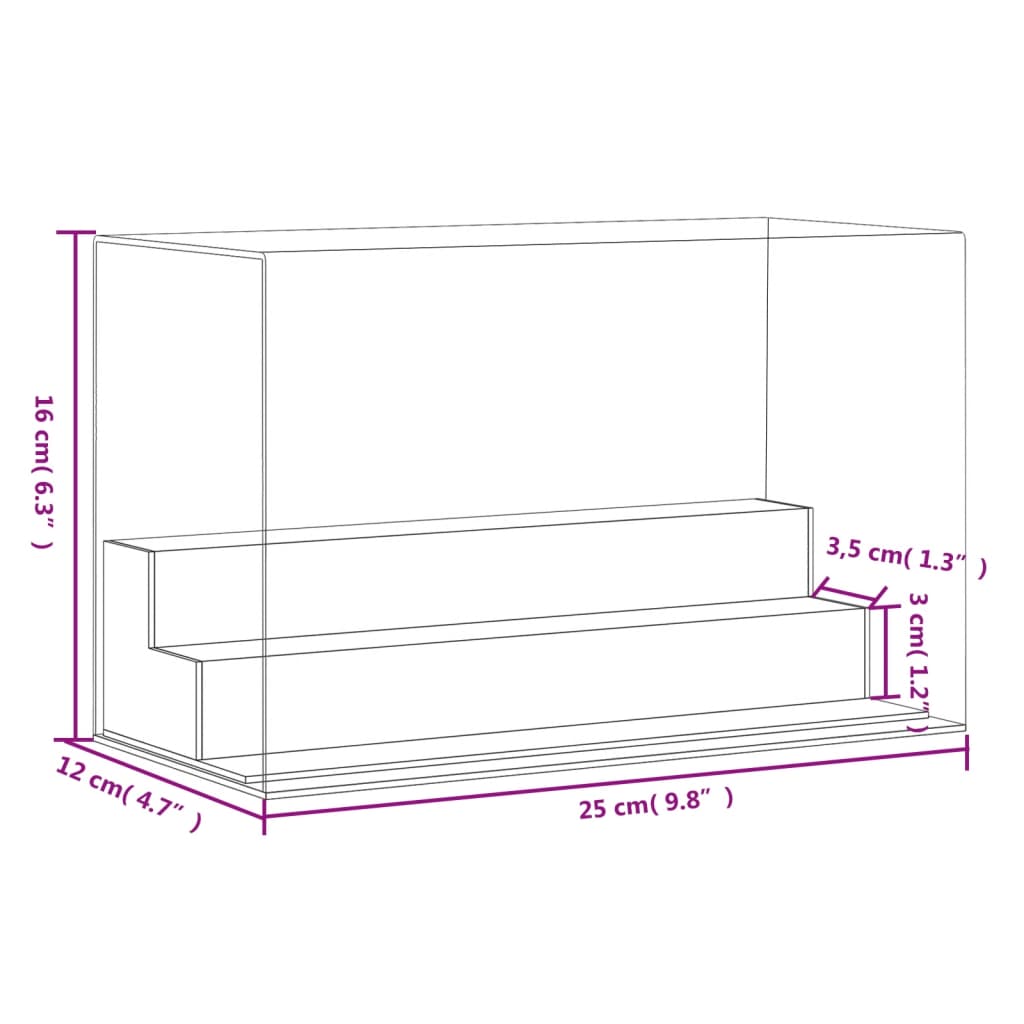vidaXL Cutie de prezentare, transparent, 25x12x16 cm, acril