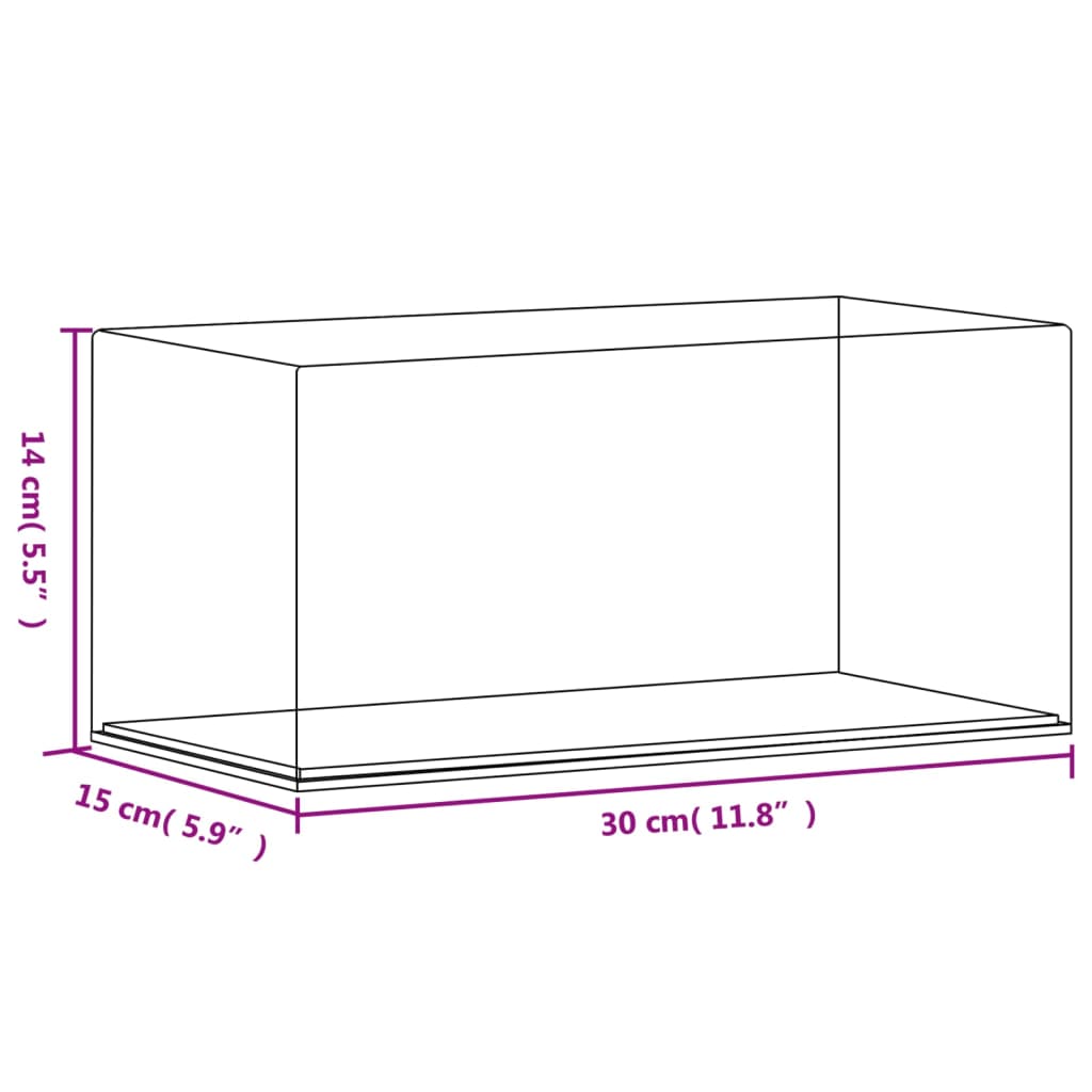 vidaXL Cutie de prezentare, transparent, 30x15x14 cm, acril