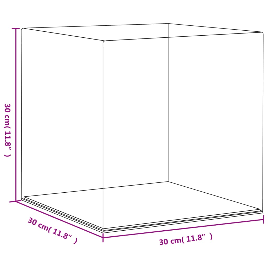 vidaXL Cutie de prezentare, transparent, 30x30x30 cm, acril