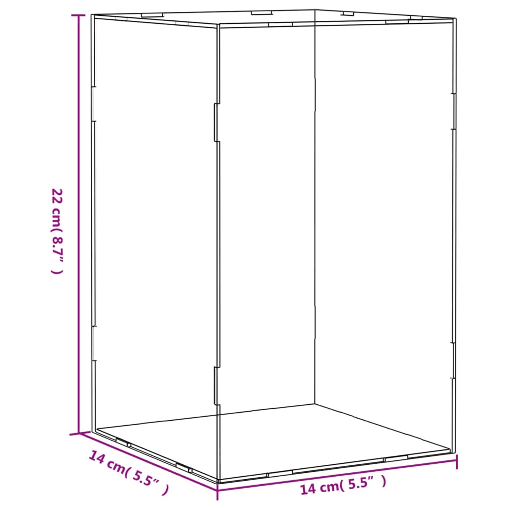 vidaXL Cutie de prezentare, transparent, 14x14x22 cm, acril vidaXL Cutie de prezentare, transparent, 14x14x22 cm, acril