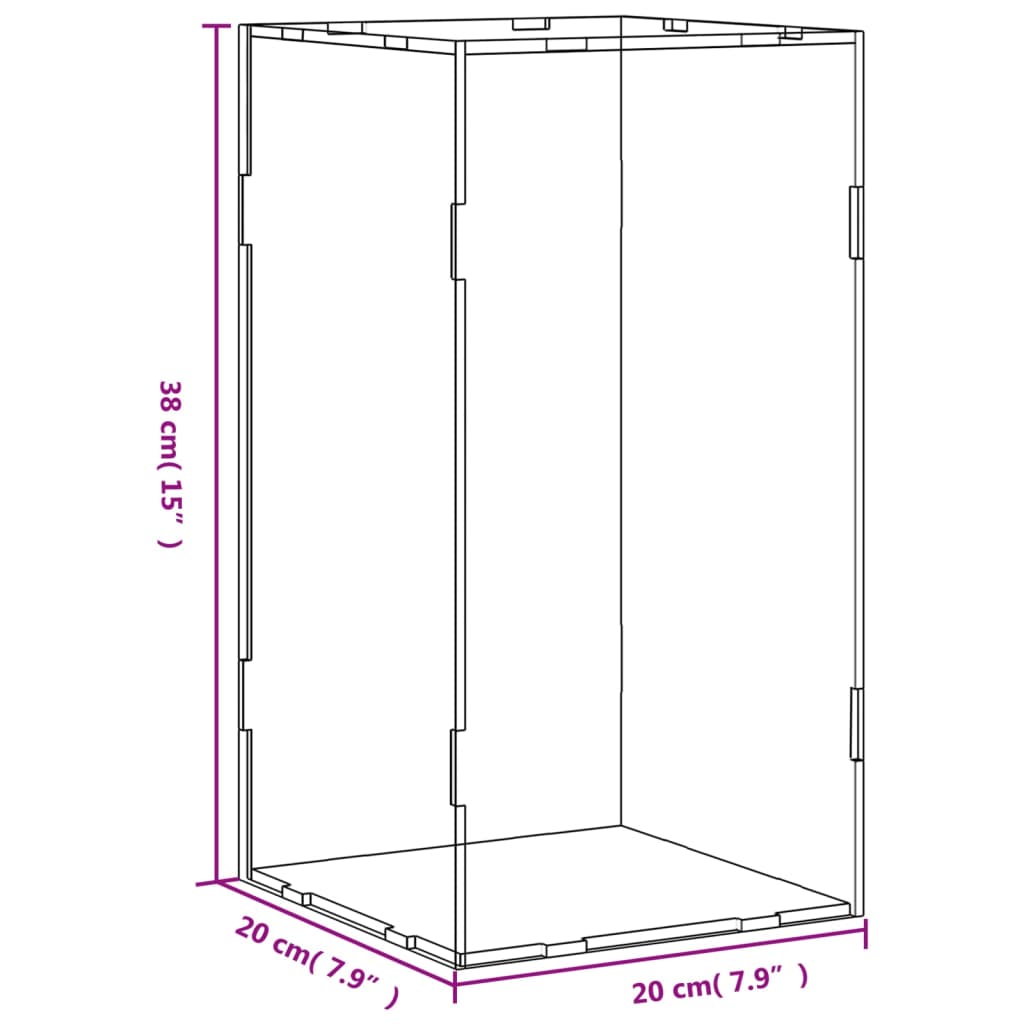 vidaXL Cutie de prezentare, transparent, 20x20x38 cm, acril vidaXL Cutie de prezentare, transparent, 20x20x38 cm, acril