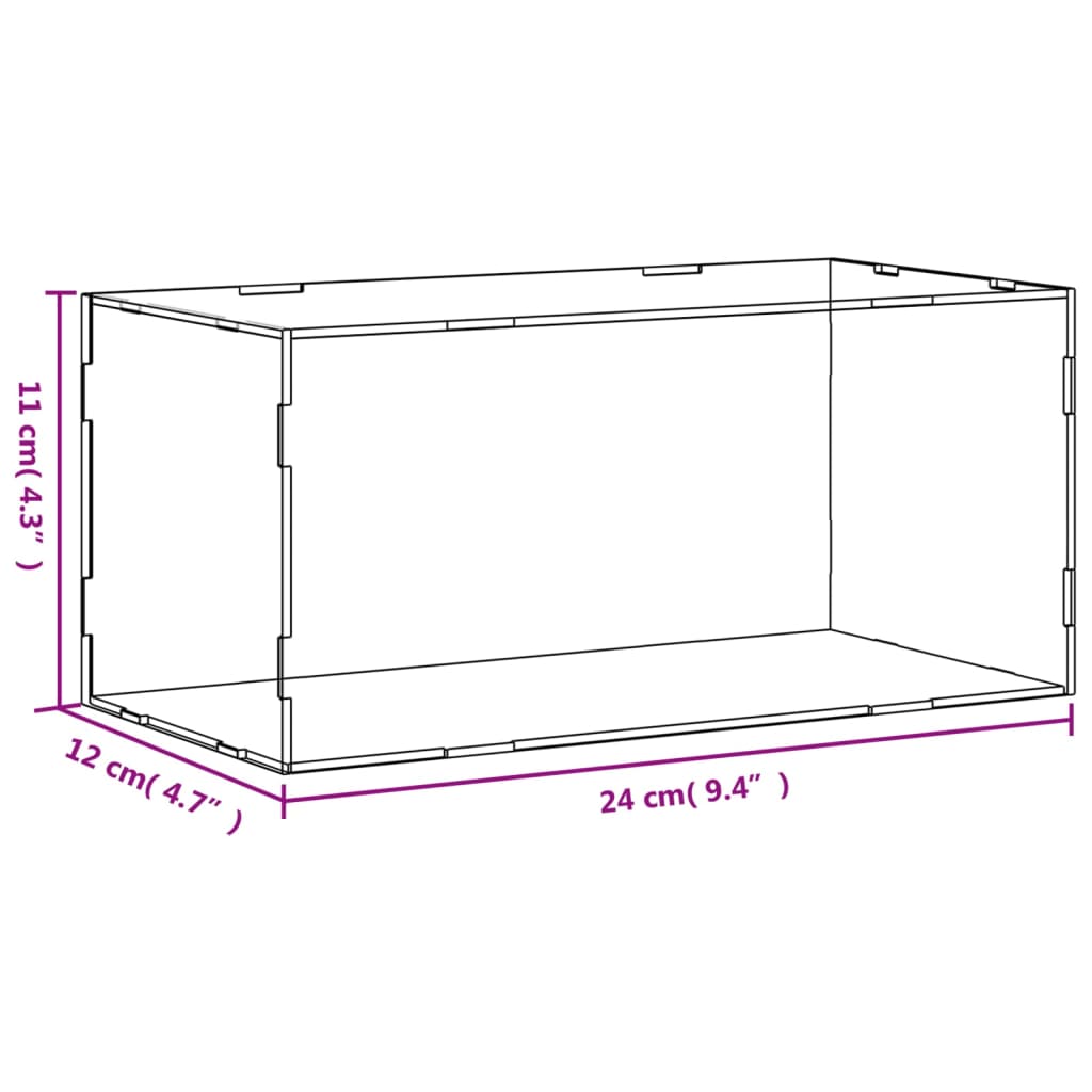 vidaXL Cutie de prezentare, transparent, 24x12x11 cm, acril