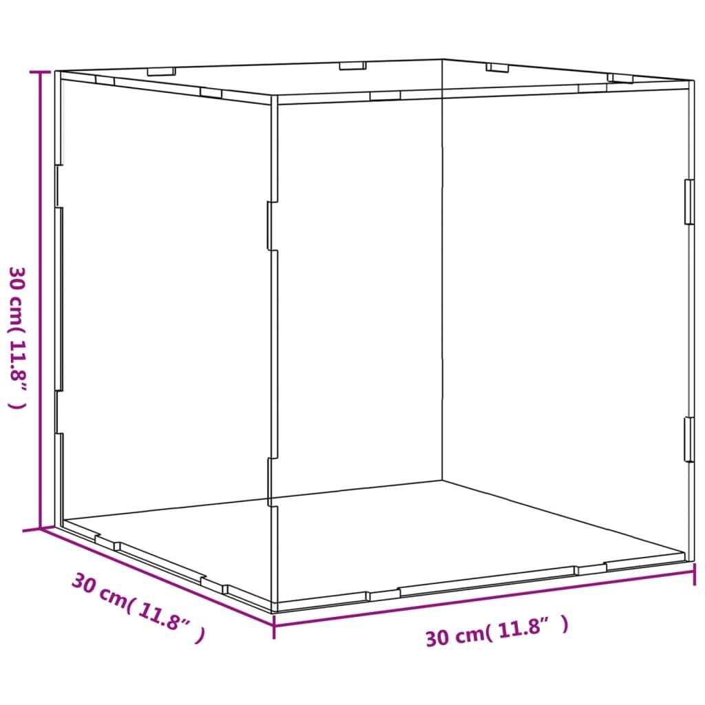 vidaXL Cutie de prezentare, transparent, 30x30x30 cm, acril vidaXL Cutie de prezentare, transparent, 30x30x30 cm, acril