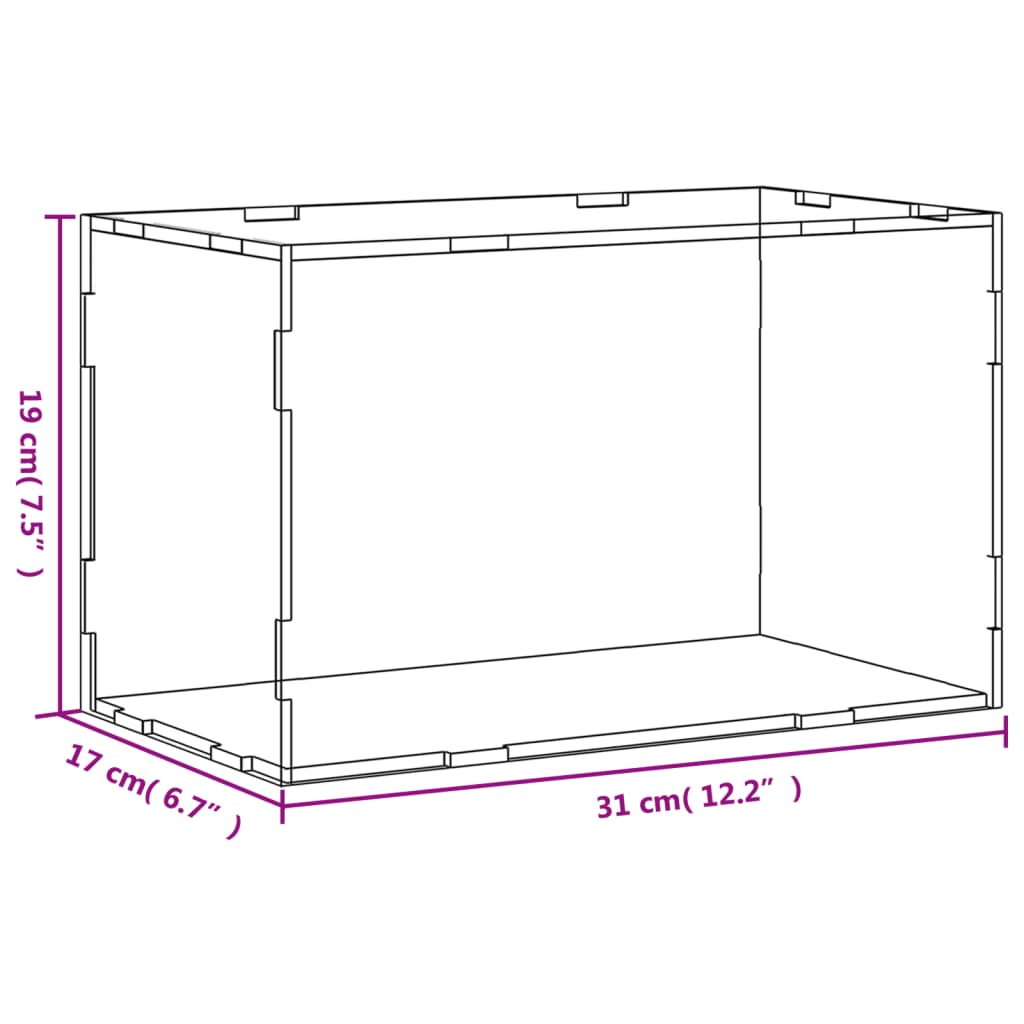 vidaXL Cutie de prezentare, transparent, 31x17x19 cm, acril
