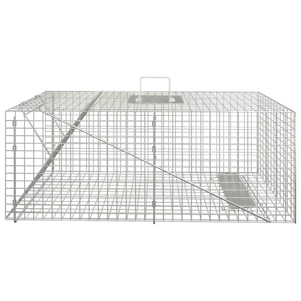 vidaXL Capcană pentru animale 64,5x25x26,5 cm, fier galvanizat vidaXL Capcană pentru animale 64,5x25x26,5 cm, fier galvanizat