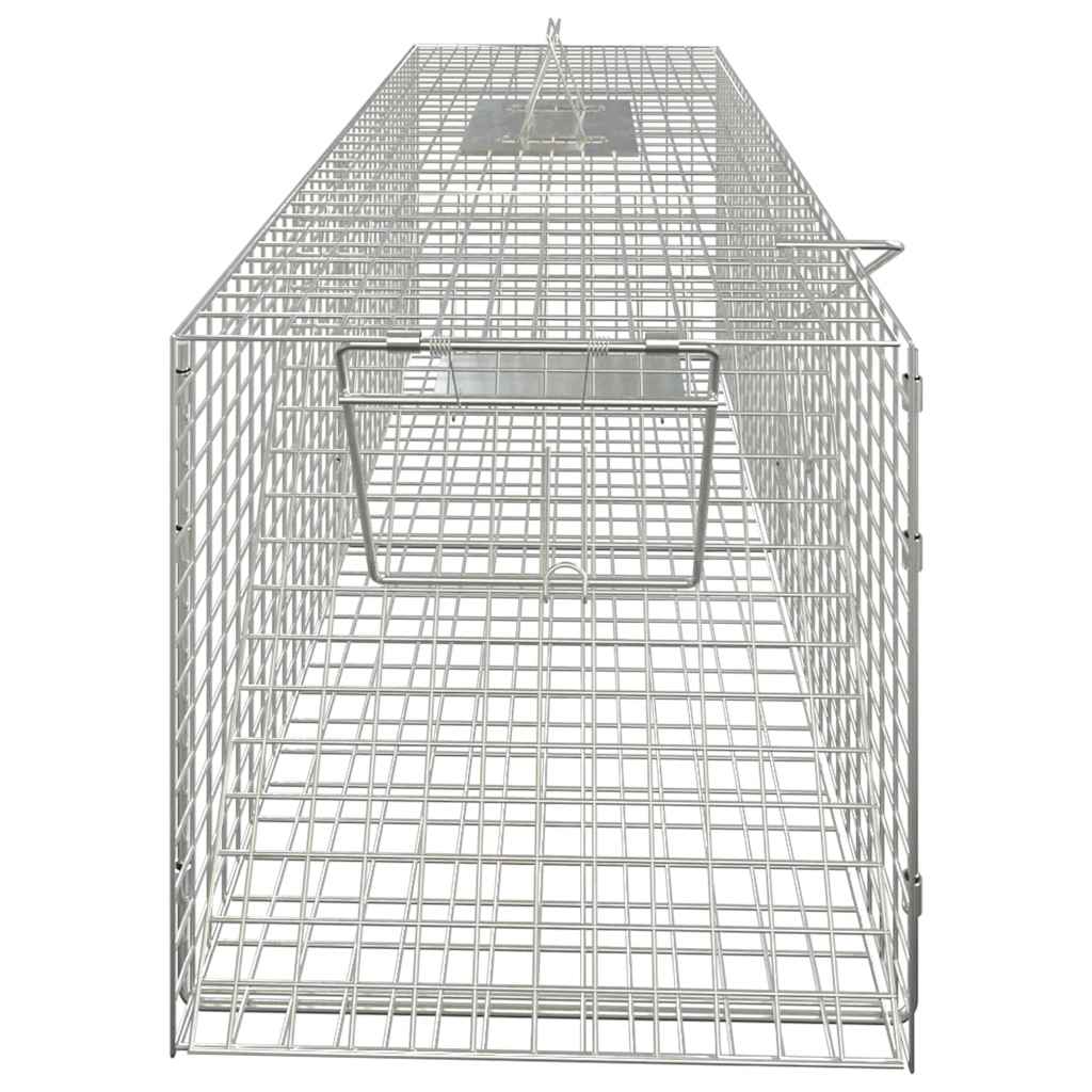 vidaXL Capcană pentru animale 64,5x25x26,5 cm, fier galvanizat vidaXL Capcană pentru animale 64,5x25x26,5 cm, fier galvanizat