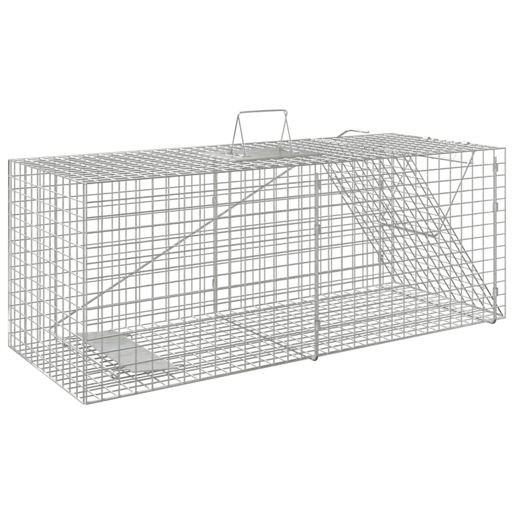 vidaXL Capcană pentru animale 64,5x25x26,5 cm, fier galvanizat vidaXL Capcană pentru animale 64,5x25x26,5 cm, fier galvanizat