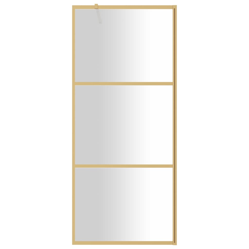 vidaXL Paravan de duș walk-in auriu, 90x195 cm sticlă ESG transparentă vidaXL Paravan de duș walk-in auriu, 90x195 cm sticlă ESG transparentă