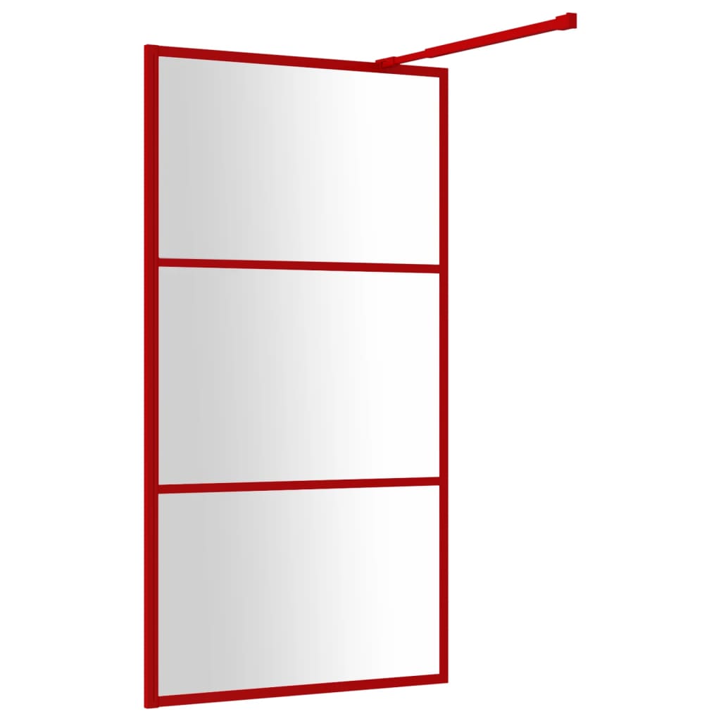 vidaXL Paravan de duș walk-in roșu 115x195 cm sticlă ESG transparentă vidaXL Paravan de duș walk-in roșu 115x195 cm sticlă ESG transparentă