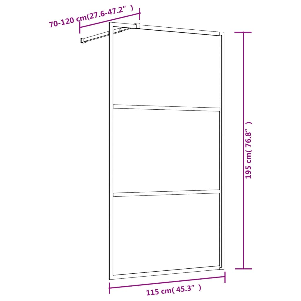 vidaXL Paravan de duș walk-in roșu 115x195 cm sticlă ESG transparentă vidaXL Paravan de duș walk-in roșu 115x195 cm sticlă ESG transparentă