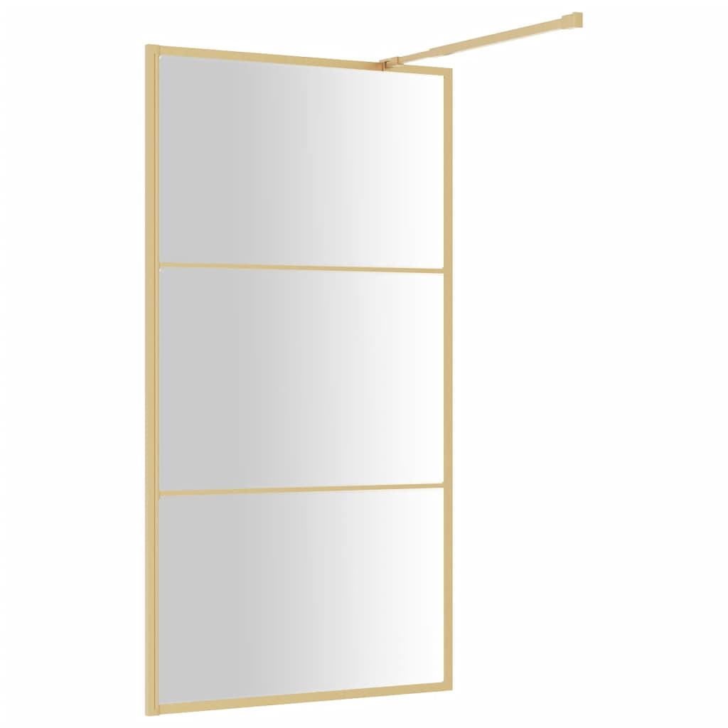 vidaXL Paravan de duș walk-in auriu 115x195 cm sticlă ESG transparentă vidaXL Paravan de duș walk-in auriu 115x195 cm sticlă ESG transparentă