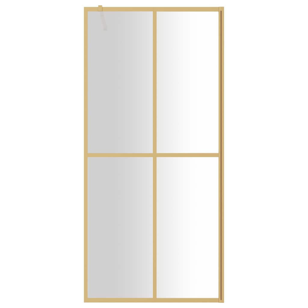 vidaXL Paravan de duș walk-in auriu, 90x195 cm sticlă ESG transparentă vidaXL Paravan de duș walk-in auriu, 90x195 cm sticlă ESG transparentă