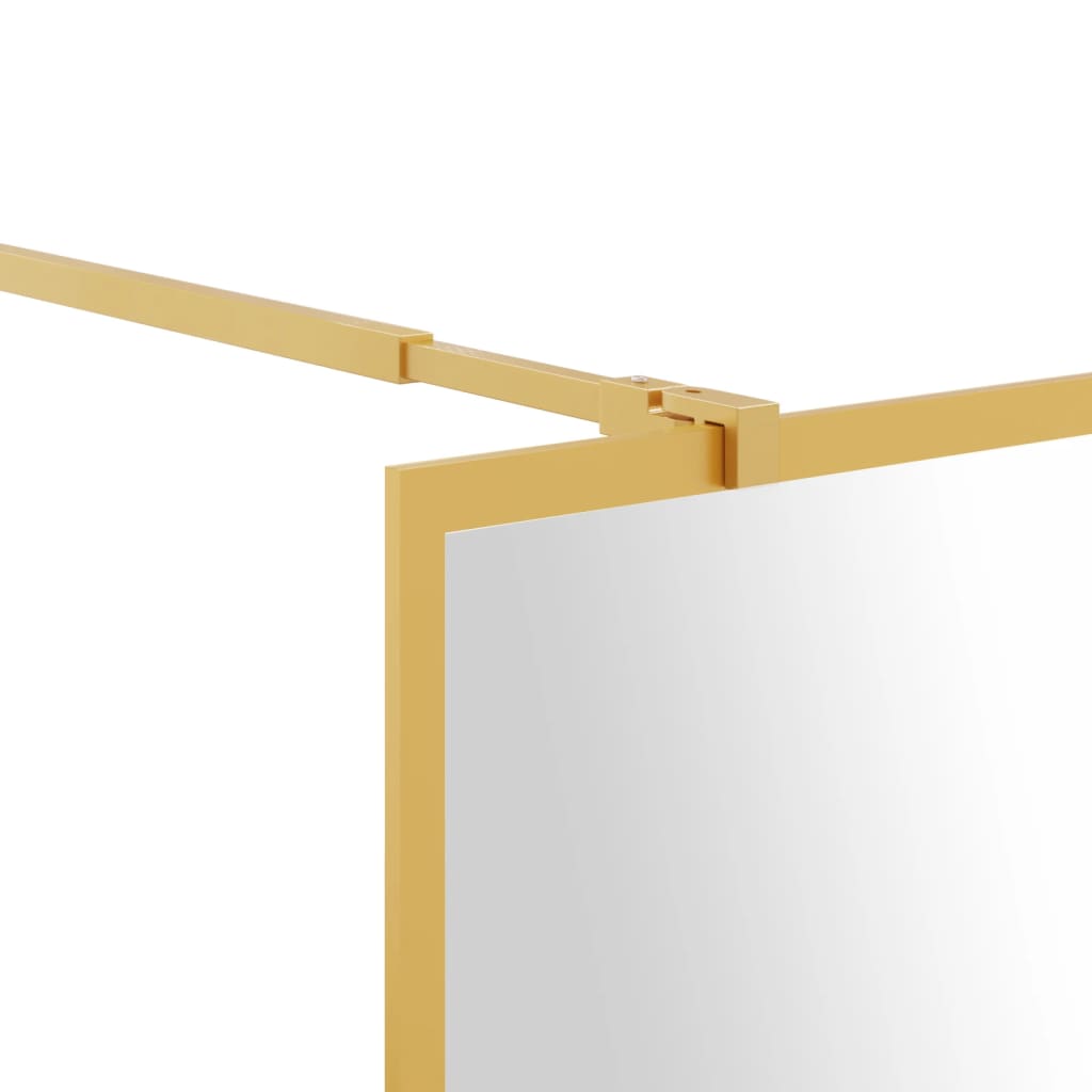 vidaXL Paravan de duș walk-in auriu, 90x195 cm sticlă ESG transparentă vidaXL Paravan de duș walk-in auriu, 90x195 cm sticlă ESG transparentă
