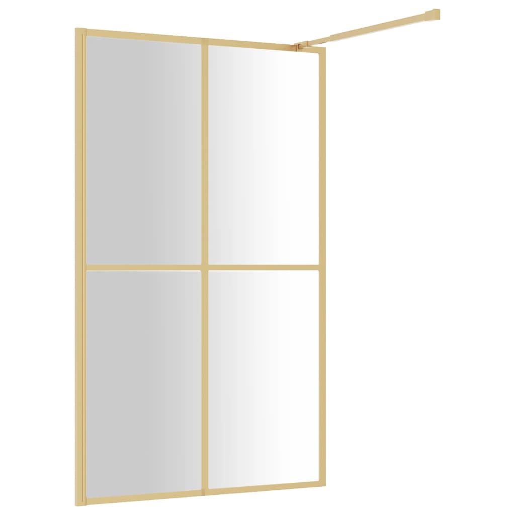 vidaXL Paravan de duș walk-in auriu 115x195 cm sticlă ESG transparentă vidaXL Paravan de duș walk-in auriu 115x195 cm sticlă ESG transparentă
