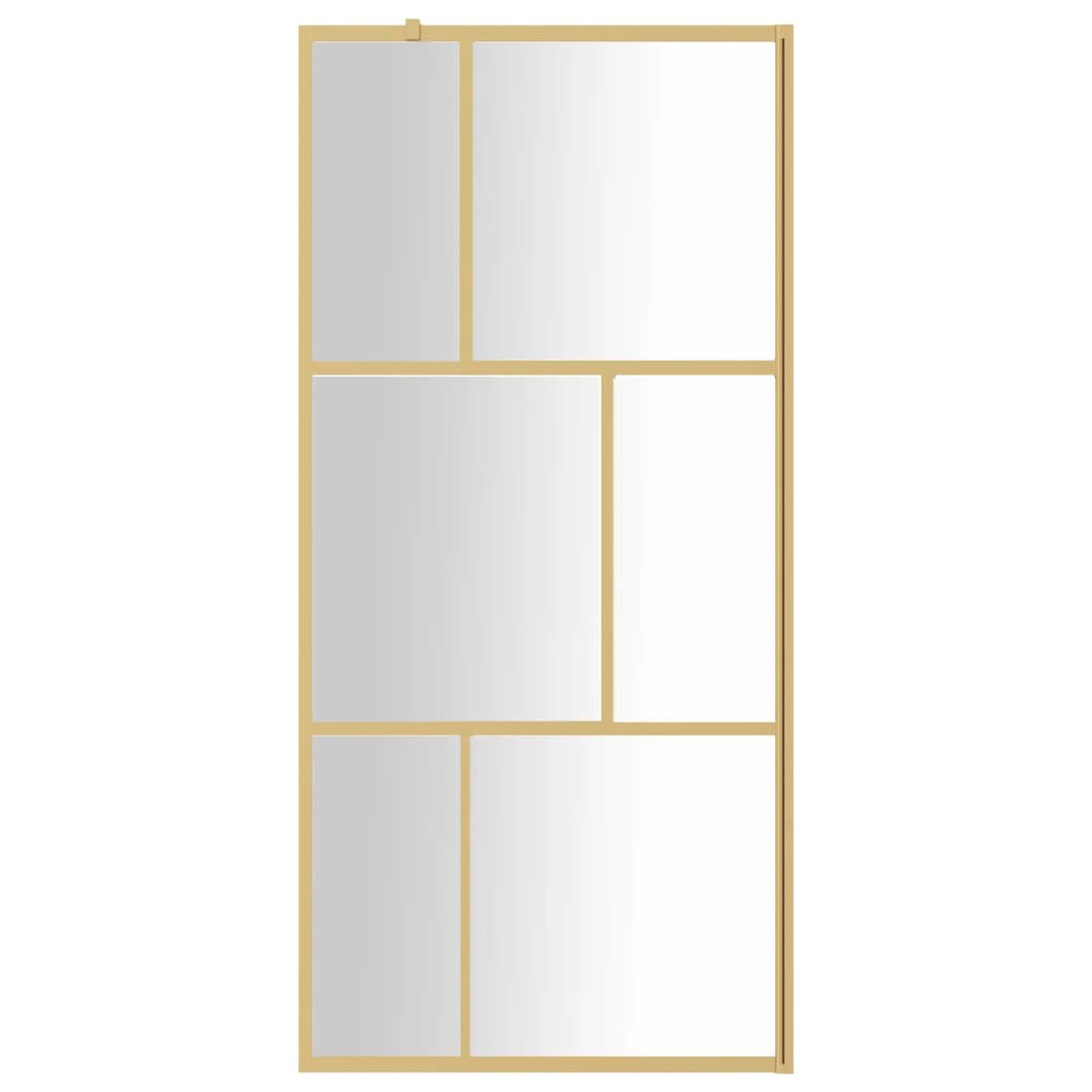 vidaXL Paravan de duș walk-in auriu, 90x195 cm sticlă ESG transparentă vidaXL Paravan de duș walk-in auriu, 90x195 cm sticlă ESG transparentă