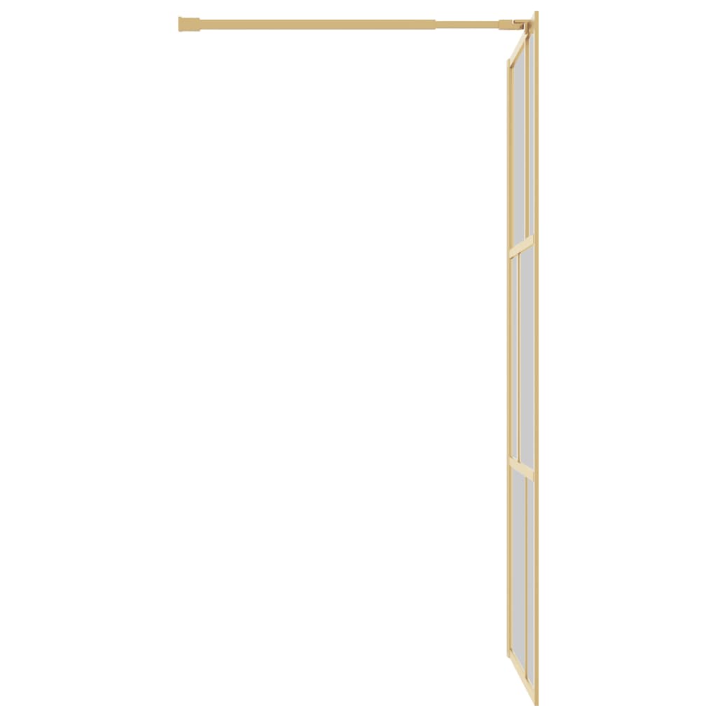 vidaXL Paravan de duș walk-in auriu, 90x195 cm sticlă ESG transparentă vidaXL Paravan de duș walk-in auriu, 90x195 cm sticlă ESG transparentă