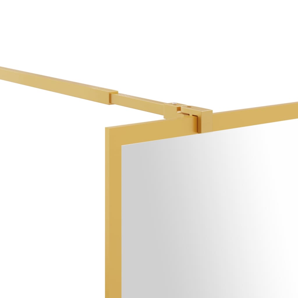 vidaXL Paravan de duș walk-in auriu, 90x195 cm sticlă ESG transparentă vidaXL Paravan de duș walk-in auriu, 90x195 cm sticlă ESG transparentă