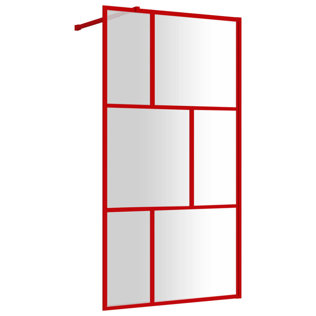 vidaXL Paravan de duș walk-in roșu 115x195 cm sticlă ESG transparentă vidaXL Paravan de duș walk-in roșu 115x195 cm sticlă ESG transparentă