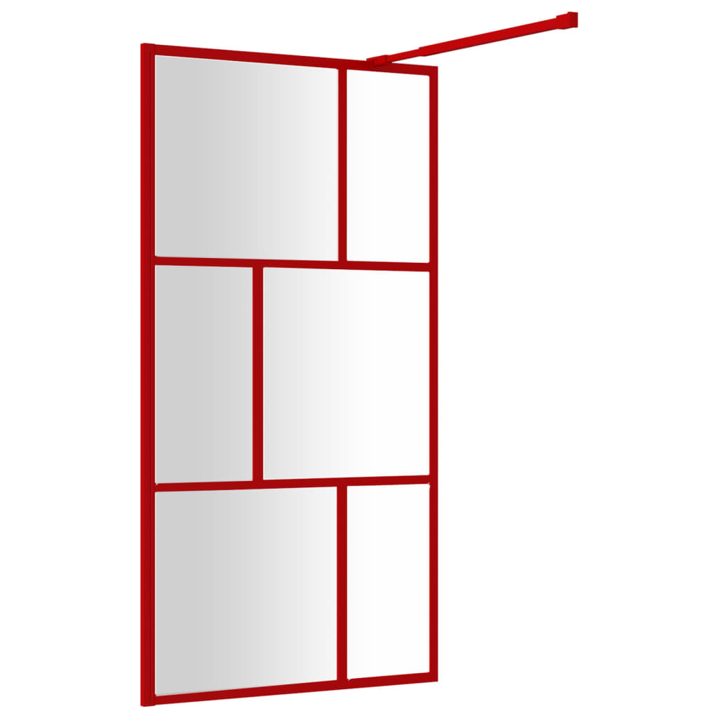 vidaXL Paravan de duș walk-in roșu 115x195 cm sticlă ESG transparentă vidaXL Paravan de duș walk-in roșu 115x195 cm sticlă ESG transparentă