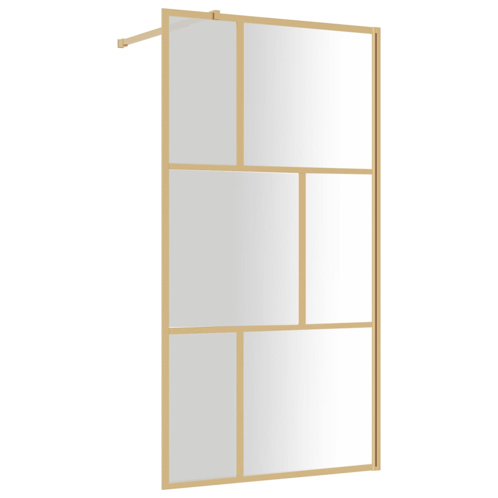 vidaXL Paravan de duș walk-in auriu 115x195 cm sticlă ESG transparentă vidaXL Paravan de duș walk-in auriu 115x195 cm sticlă ESG transparentă