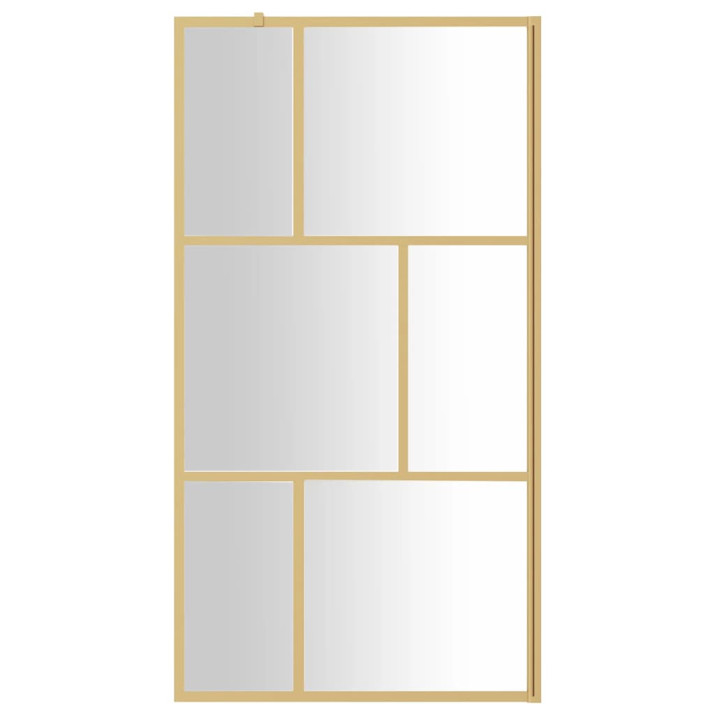 vidaXL Paravan de duș walk-in auriu 115x195 cm sticlă ESG transparentă vidaXL Paravan de duș walk-in auriu 115x195 cm sticlă ESG transparentă