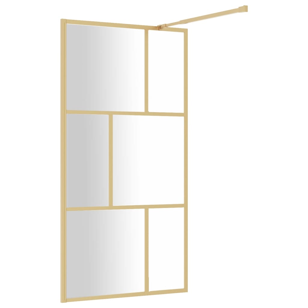 vidaXL Paravan de duș walk-in auriu 115x195 cm sticlă ESG transparentă vidaXL Paravan de duș walk-in auriu 115x195 cm sticlă ESG transparentă