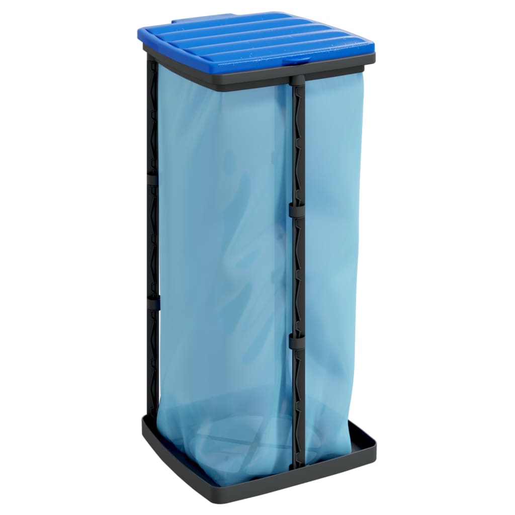 vidaXL Suporturi saci de gunoi, 2 buc., negru și albastru, 60 L, PP vidaXL Suporturi saci de gunoi, 2 buc., negru și albastru, 60 L, PP