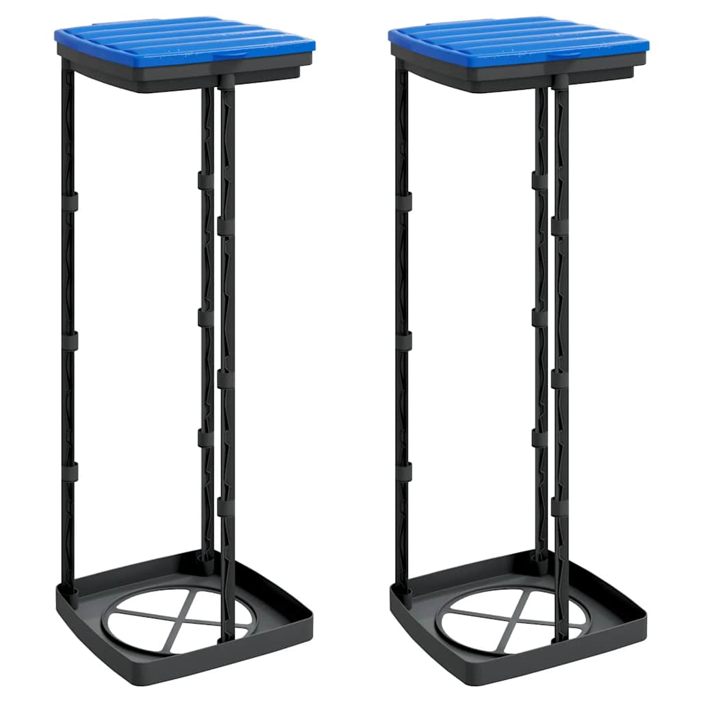 vidaXL Suporturi saci de gunoi, 2 buc., negru și albastru, 120 L, PP vidaXL Suporturi saci de gunoi, 2 buc., negru și albastru, 120 L, PP